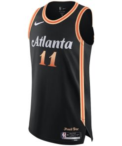 Alternative view of Trae Young Atlanta Hawks Nike 2022/23 Authentic Jersey - City Edition - Black
