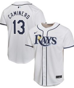 Junior Caminero Tampa Bay Rays Nike Youth Home Player Game Jersey - White