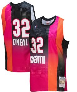 Shaquille O'Neal Miami Heat 2005/06 Hardwood Classics Fadeaway Swingman Player Jersey - Pink/Black
