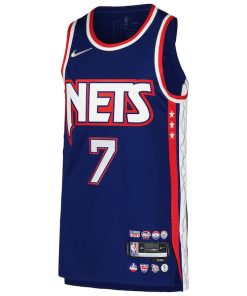 Alternative view of Kevin Durant Brooklyn Nets Nike Authentic Player Jersey - City Edition - Blue