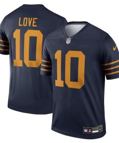 Alternative view of Jordan Love Green Bay Packers Nike The 1923 Classic Legend Player Dri-FIT Top - Navy/Green