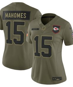 Patrick Mahomes Kansas City Chiefs Nike Women's 2025 Salute to Service Limited Jersey - Olive