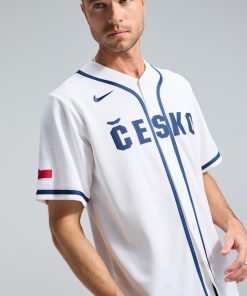 Alternative view of Czech Republic Baseball Nike 2026 World Baseball Classic Home Stadium Jersey - White