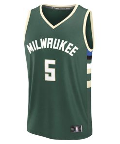 Alternative view of Gary Trent Jr. Milwaukee Bucks  Fast Break Replica Player Jersey - Icon Edition - Hunter Green