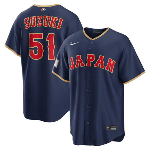 Seiya Suzuki Japan Baseball Nike 2026 World Baseball Classic Road Stadium Jersey - Navy/White - Image 2