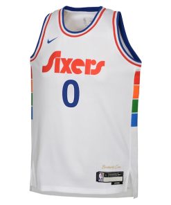 Alternative view of Tyrese Maxey Philadelphia 76ers Nike Youth 2024/25 Swingman Player Jersey - City Edition - White