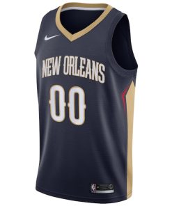 Alternative view of New Orleans Pelicans Nike Swingman Custom Jersey Navy - Icon Edition