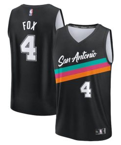 De'Aaron Fox San Antonio Spurs  2025/26 City Edition Fast Break Jersey - Black
