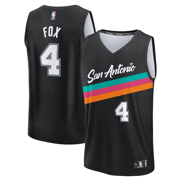De'Aaron Fox San Antonio Spurs 2025/26 City Edition Fast Break Jersey - Black