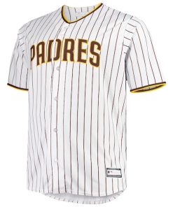 Alternative view of San Diego Padres Big & Tall Home Replica Team Jersey - White/Brown