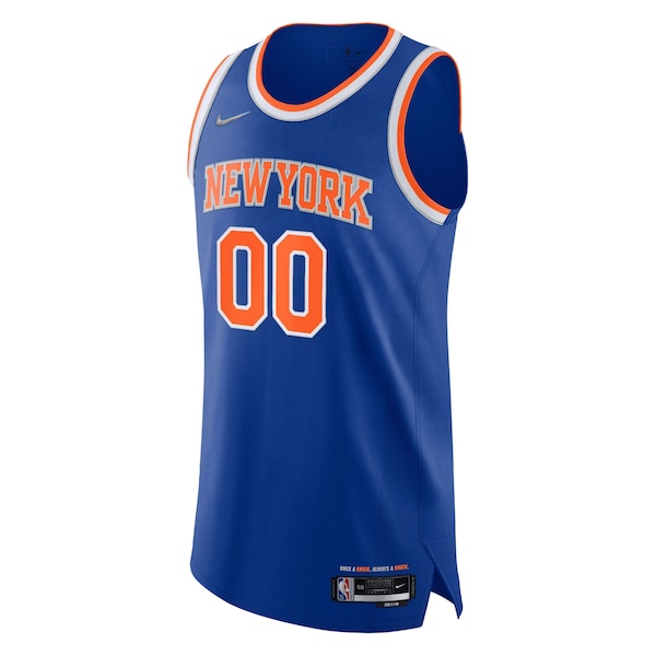 New York Knicks Nike 2021/22 Diamond Swingman Authentic Custom Jersey - Icon Edition - Blue - Image 2