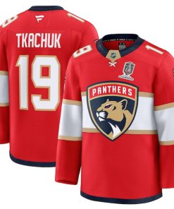 Matthew Tkachuk Florida Panthers Home 2025 Stanley Cup Champions Premium Patched Jersey - Red