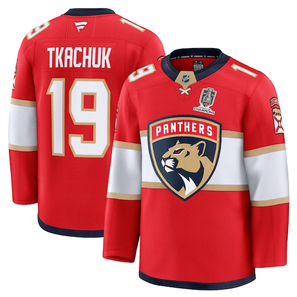 Matthew Tkachuk Florida Panthers Home 2025 Stanley Cup Champions Premium Patched Jersey - Red