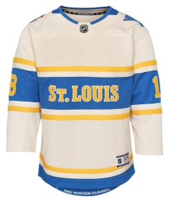 Alternative view of Robert Thomas St. Louis Blues Youth 2025 NHL Winter Classic Premier Player Jersey - Cream