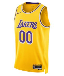 Alternative view of Los Angeles Lakers Nike Unisex Swingman Custom Jersey Gold - Icon Edition