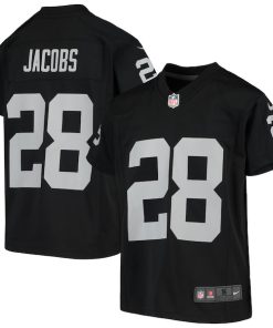 Josh Jacobs Las Vegas Raiders Nike Youth Game Jersey - Black/White