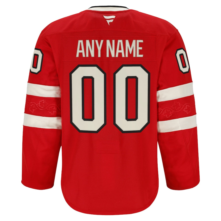 Custom Men's Team Canada 4 Nations Face-Off Premium Jersey 2025 - Red - Image 3