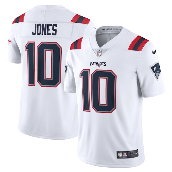 Mac Jones New England Patriots Nike Vapor Limited Jersey - White/Navy - Image 2