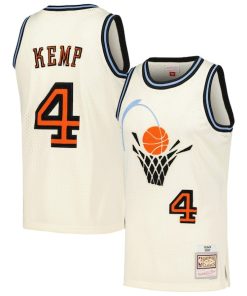 Shawn Kemp Cleveland Cavaliers Chainstitch Swingman Jersey - Cream