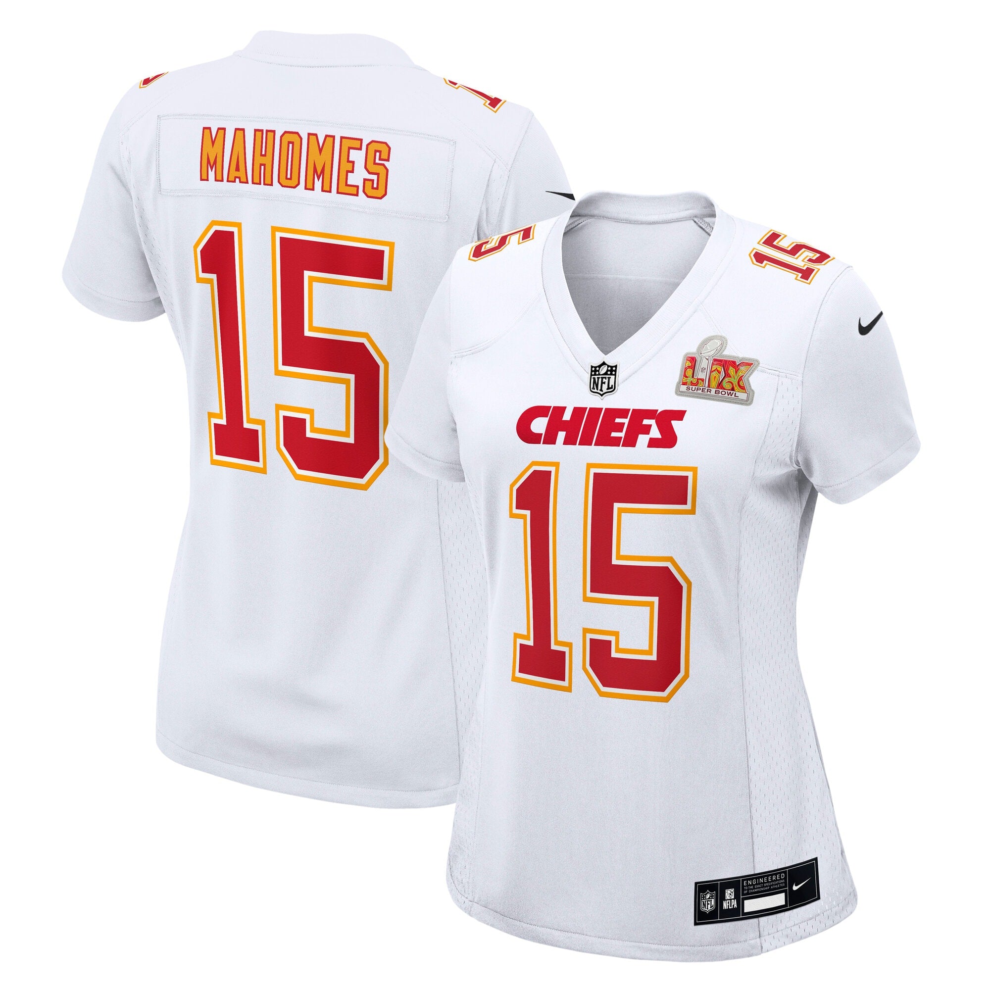 Patrick Mahomes Kansas City Chiefs Nike Women's Super Bowl LIX Fashion Game Jersey - Carbon Black/White - Image 8