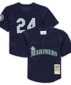 Ken Griffey Jr. Seattle Mariners Toddler Cooperstown Collection?Mesh Batting Practice Jersey - Navy