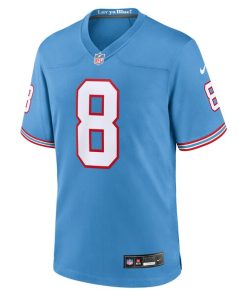 Alternative view of Will Levis Tennessee Titans Nike Oilers Throwback Player Game Jersey - Light Blue