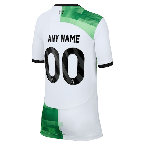 Liverpool Nike Youth 2023/24 Away Replica Custom Jersey - White - Image 3
