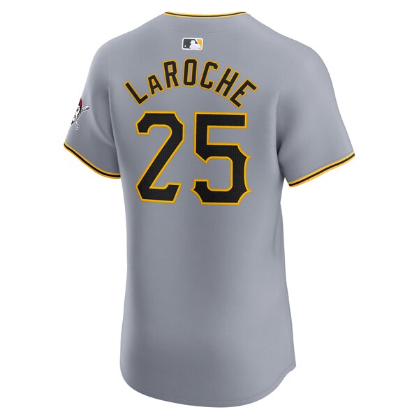 Adam LaRoche Pittsburgh Pirates Nike Road Elite Player Jersey - Gray - Image 3