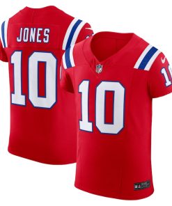 Mac Jones New England Patriots Nike Alternate Vapor F.U.S.E. Elite Jersey - Red