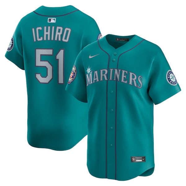 Ichiro Suzuki Seattle Mariners Nike 2025 National Baseball Hall of Fame Nike Alternate Limited Player Jersey - Aqua/White - Image 2