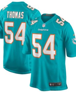 Zach Thomas Miami Dolphins Nike Game Retired Player Jersey - Aqua