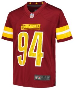 Alternative view of Daron Payne Washington Commanders Nike Youth Game Jersey - Burgundy