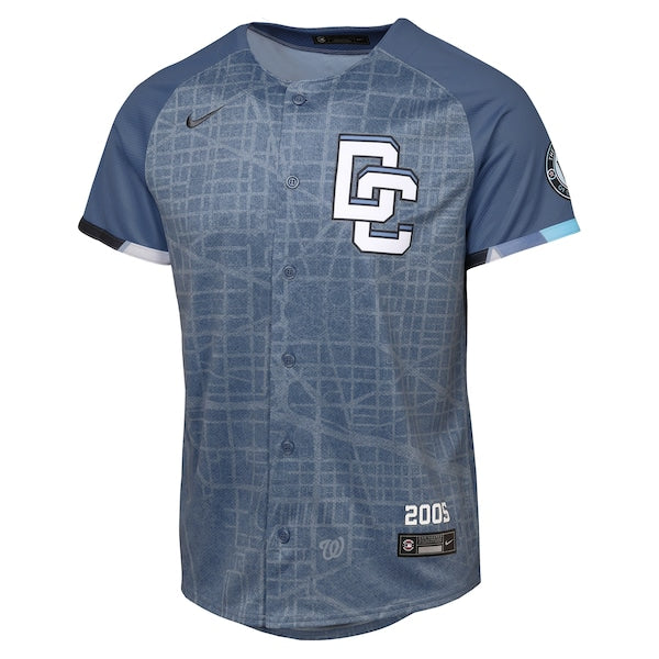 CJ Abrams Washington Nationals Nike Youth 2025 City Connect Limited Player Jersey - Blue - Image 2