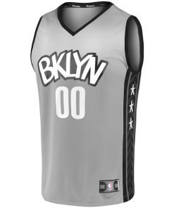 Alternative view of Brooklyn Nets  Youth Custom Fast Break Replica Jersey Gray - Statement Edition