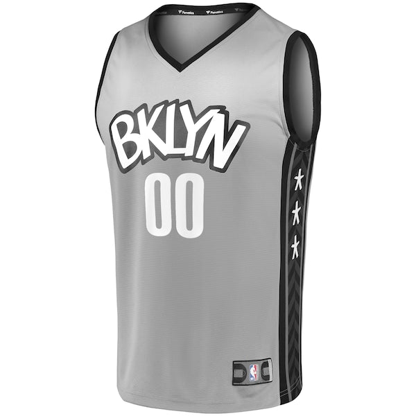 Brooklyn Nets Youth Custom Fast Break Replica Jersey Gray - Statement Edition - Image 2