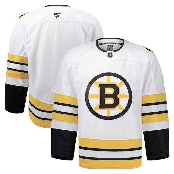 Boston Bruins Away Authentic Pro Jersey - White/Black - Image 2