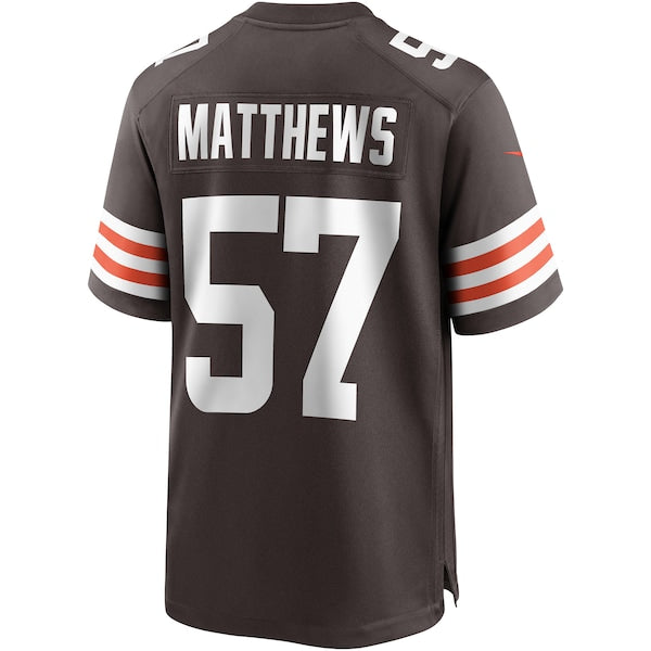 Clay Matthews Cleveland Browns Nike Game Retired Player Jersey - Brown - Image 2