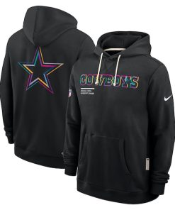 Dallas Cowboys Nike Tall 2025 NFL Crucial Catch Sideline Standard Issue Dri-FIT Hoodie - Black