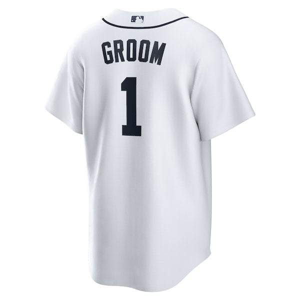 Detroit Tigers Nike #1 Groom Home Replica Jersey - White - Image 3