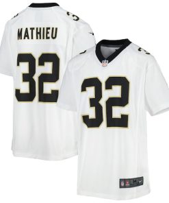 Alternative view of Tyrann Mathieu New Orleans Saints Nike Youth Game Jersey - White/Black
