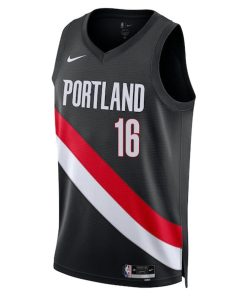 Alternative view of Yang Hansen Portland Trail Blazers Nike Unisex Swingman Jersey - Icon Edition - Black
