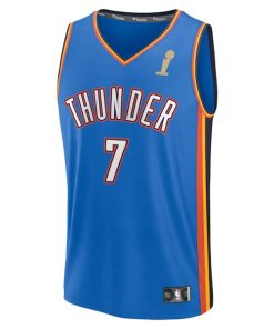 Alternative view of Chet Holmgren Oklahoma City Thunder  Youth 2025 NBA Finals Champions Fast Break Replica Player Jersey - Blue - Icon Edition