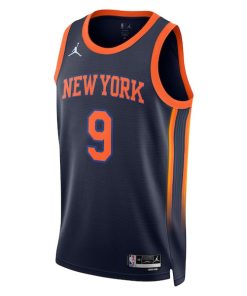 Alternative view of RJ Barrett New York Knicks Jordan Brand Unisex Swingman Jersey - Statement Edition - Navy