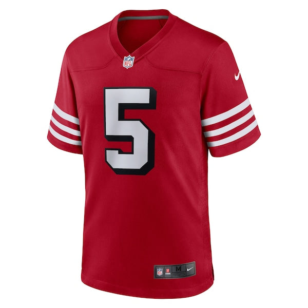 Trey Lance San Francisco 49ers Nike Alternate Game Jersey - Scarlet/Scarlet - Image 3
