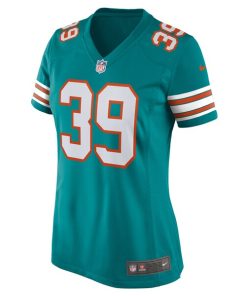 Alternative view of Larry Csonka Miami Dolphins Nike Women's Retired Player Jersey - Aqua