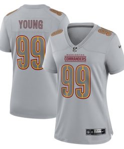 Chase Young Washington Commanders Nike Women's Atmosphere Fashion Game Jersey - Gray