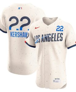 Clayton Kershaw Los Angeles Dodgers Nike City Connect Elite Jersey - Cream