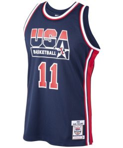 Alternative view of Karl Malone USA Basketball 1992 Dream Team Authentic Jersey - Navy