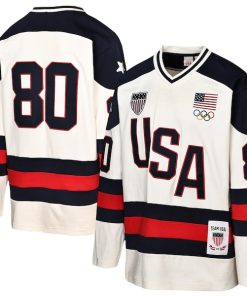 #80 Team USA Outerstuff Milano Cortina 2026 Winter Olympics Fashion Hockey Jersey