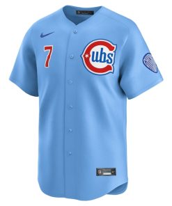 Alternative view of Dansby Swanson Chicago Cubs Nike 2nd Alternate Limited Player Jersey - Baby Blue